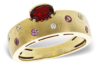 G302-24701: LDS RG .58 MULTI CLR (GAR & PINK SAPP) .66 TGW