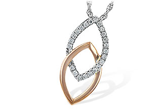 H216-80164: NECKLACE .20 TW (ROSE & WG)